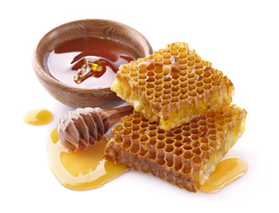 Fresh honey with honeycombs