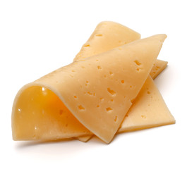 cheese slices isolated on white background cutout