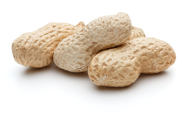 peanut pod or arachis isolated on white background cutout