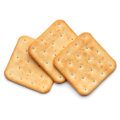 Dry cracker cookies isolated on white background cutout
