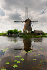 dutch windmill over water