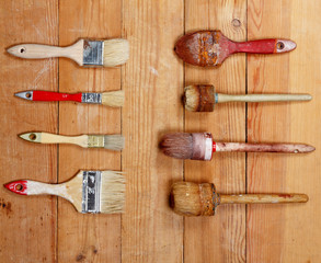 Old paint brushes