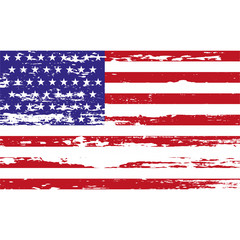 USA flag with grunge on a white background. Vector illustration