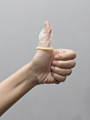 Condom on a finger