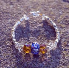 Yogini bracelet with arcistic glass bead