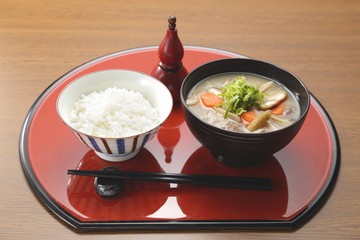 豚汁とご飯