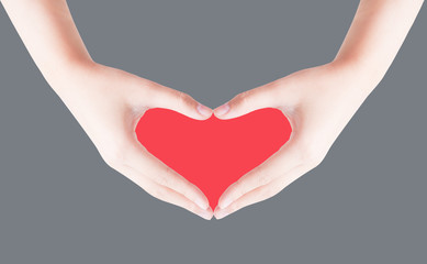 Obraz premium Heart shape making of hands