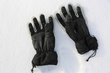 gloves on snow