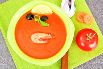 Tomato Soup with Shrimps Diet Food