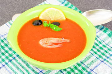 Tomato Soup with Shrimps Diet Food