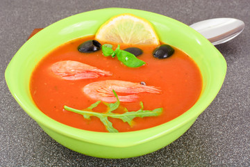 Tomato Soup with Shrimps Diet Food