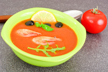 Tomato Soup with Shrimps Diet Food