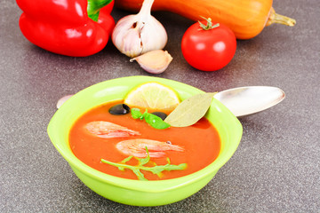 Tomato Soup with Shrimps Diet Food