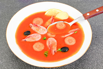 Tomato Soup with Shrimps Diet Food