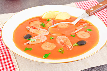 Tomato Soup with Shrimps Diet Food