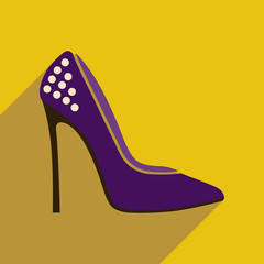 Flat icon with long shadow stiletto heels