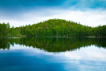 Gordijnen Solovki.  landscape blue lake day © erainbow