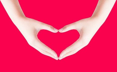 Fototapeta premium Heart shape making of hands