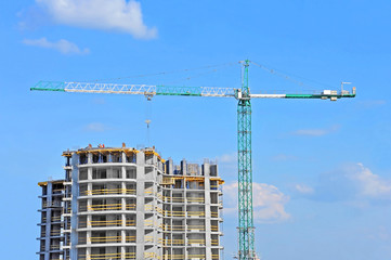 Crane and construction site