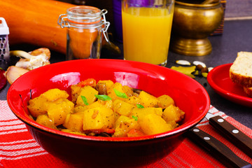 Pumpkin, Mushrooms, Onions and Carrots Stewed