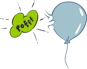 vector illustration of a bursting ballon