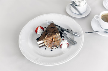 cake white plate