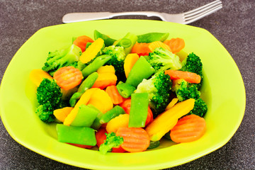 Steamed Vegetables Potatoes, Carrots, Corn, Green Beans, Onion
