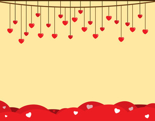 Romantic background with hearts