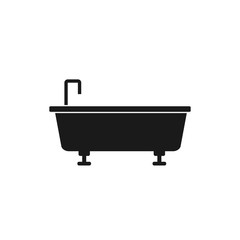 tub with faucet black icon