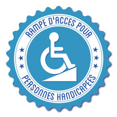 Logo rampe d'accès pour personnes handicapées.