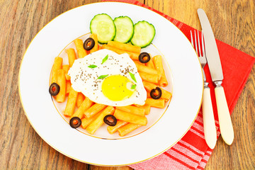 Pasta with Egg and Chia Seeds