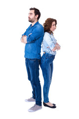 relationship or divorce concept - full length portrait of young