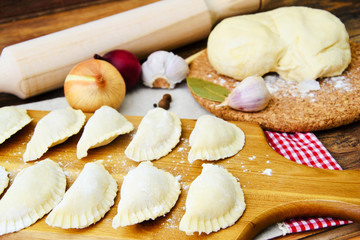 Raw Homemade Dumplings, Russian Pelmeni