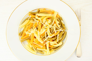 Coloured Pasta with Grated Parmesan