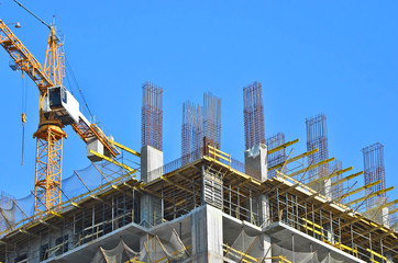 Crane and construction site