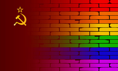 Gay Rainbow Wall USSR Flag