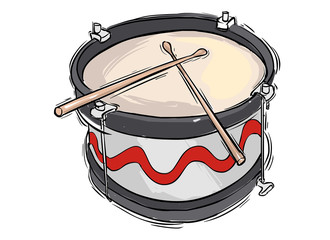 Vector illustration of a musical instrument snare drum