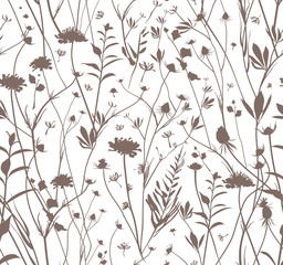 Seamless wildflowers template.