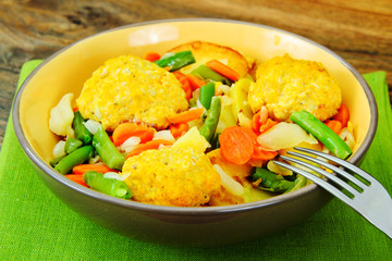 Steamed Vegetables Potatoes, Carrots, Corn, Green Beans, Onion a