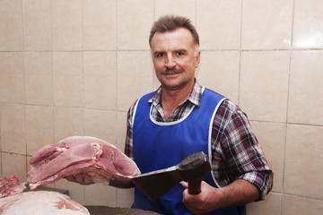 butcher and meat