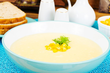 Soup of Mashed Potato with Corn