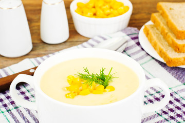 Soup of Mashed Potato with Corn