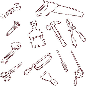 Vector illustration of a Tool icon series set