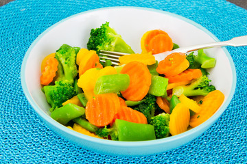 Steamed Vegetables Potatoes, Carrots, Corn, Green Beans, Onion