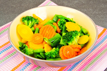 Steamed Vegetables Potatoes, Carrots, Corn, Green Beans, Onion