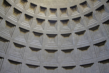 ROME, ITALY - DECEMBER 20, 2012: Detail of a cupola of Pantheon in Rome, Italy