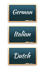 German, Italian & Dutch Language Chalkboard
