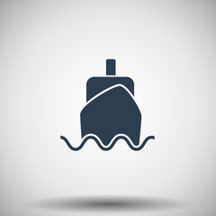 Flat black Boat icon