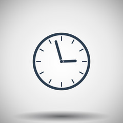 Flat black Clock icon