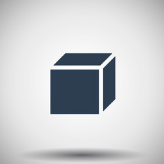 Flat black 3D Box icon